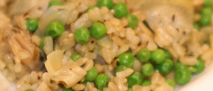 Creamy Rice with Artichokes and Peas